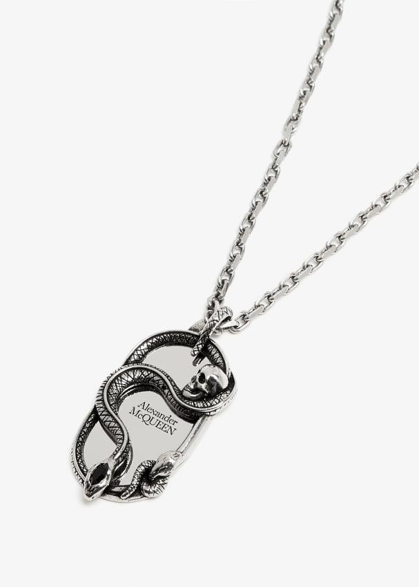 Alexander McQueen Snake and Skull necklace for Men - Silver in Oman ...