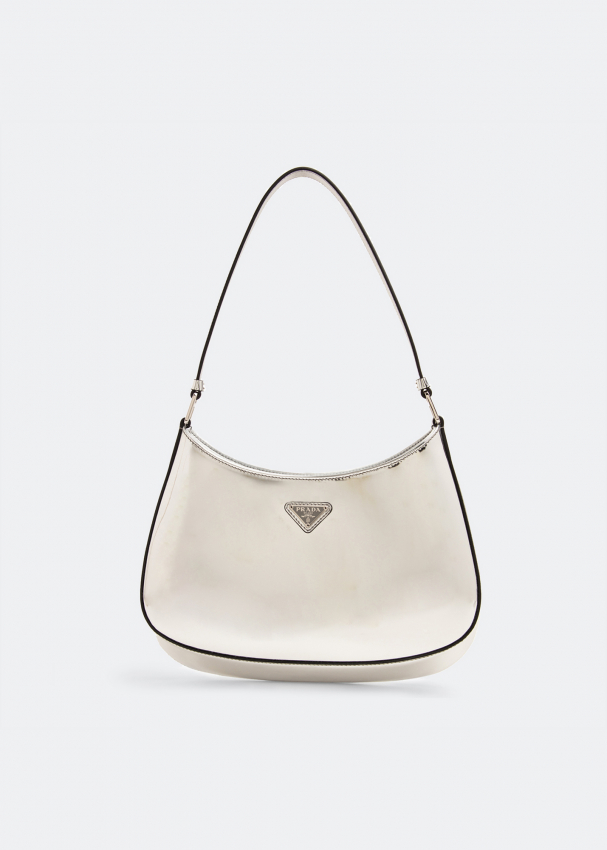 Prada Cleo leather shoulder bag for Women - Silver in Oman | Level Shoes