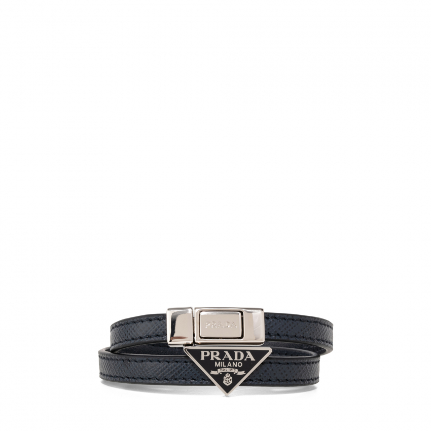 Prada Saffiano leather bracelet for Men - Blue in Oman | Level Shoes