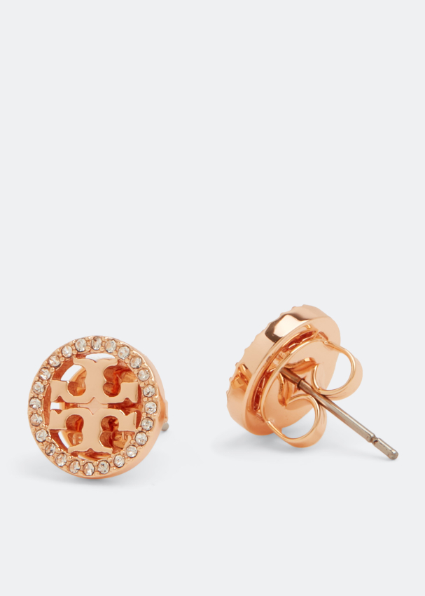 Tory Burch Crystal logo earrings for Women - Gold in Oman | Level Shoes