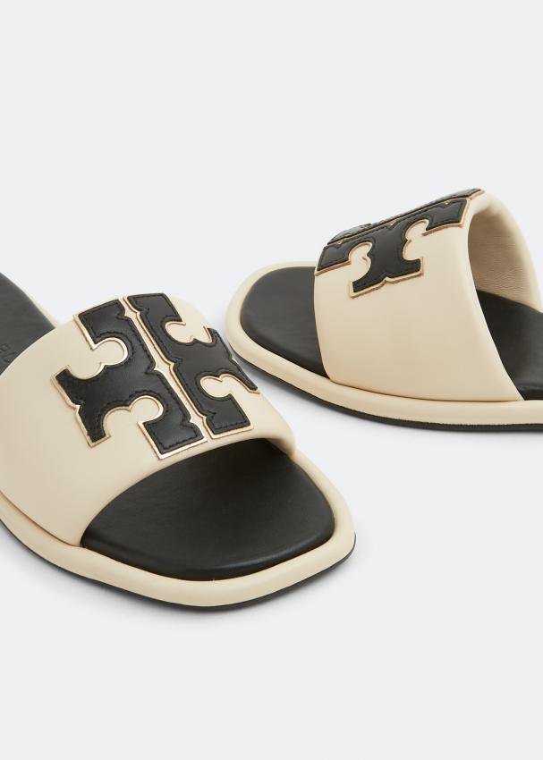 Tory Burch Double T sport slides for Women - White in Oman | Level Shoes