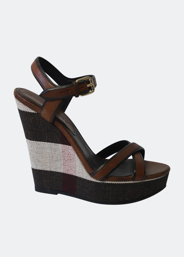 Burberry Pre-Loved Whelan wedge sandals for Women - Brown in Oman | Level  Shoes