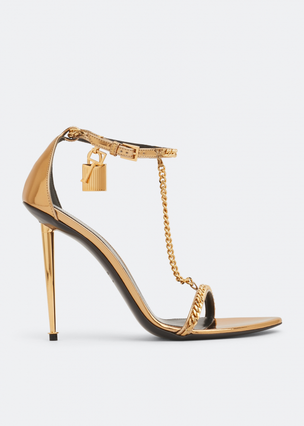 Tom Ford Padlock chain sandals for Women - Gold in Oman | Level Shoes